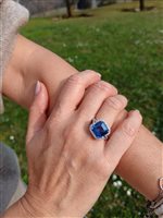 Vicenza - Piazzetta Palladio 2 - Ring Crivelli Woman ZAFFIRO in White Gold Zaffiro blu 8.85 Ct 000-5383NS - 000-5383NS